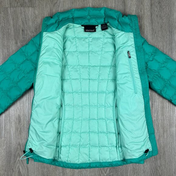 Marmot Quilted Duck Down 600 Fill Green Puffer Jacket Size XS - Picture 2 of 8